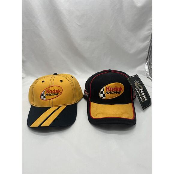 Lot of 2 Chase Authentic Kodak Racing Adjustable Hat #77 Brendan Gaughan - Picture 1 of 9